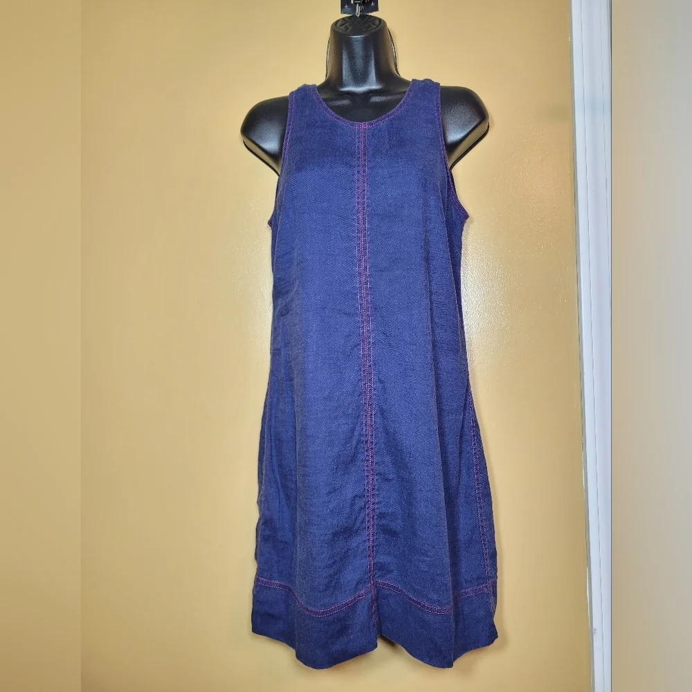 Sold! Tommy Bahama Palm-A-Dora Sheath Linen Blend Blue Mini Dress sz S - Picture 1 of 11